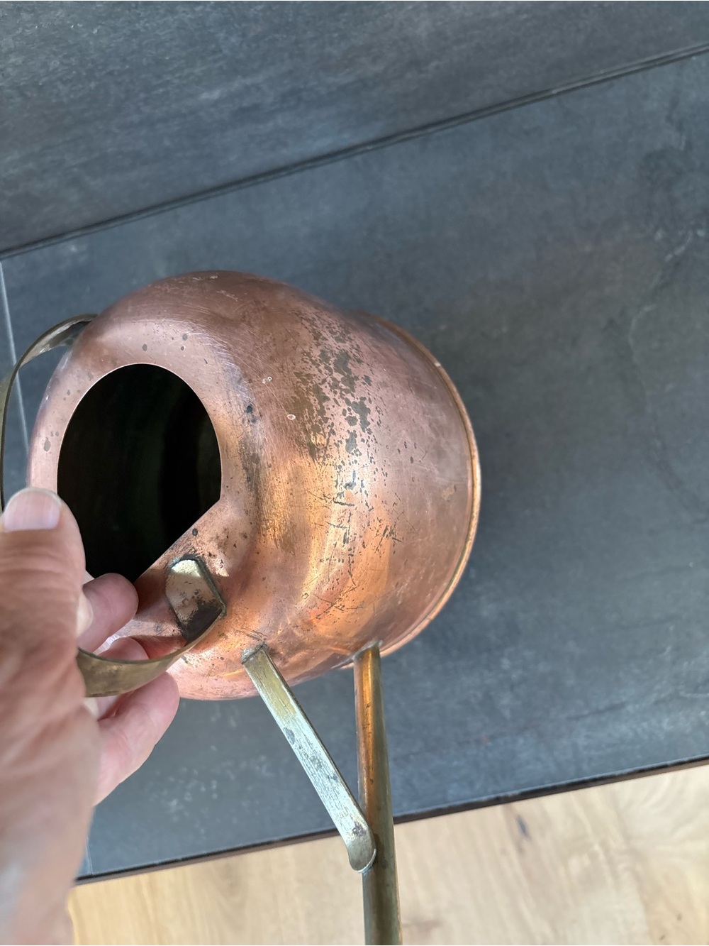 Vintage Copper & Brass Watering Can, Curated Home, Indoor Plants/Succulents - Picture 9 of 15